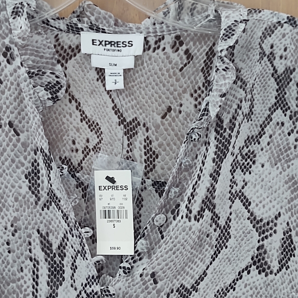 Express Portifino Snakeskin Print Blouse - Picture 2 of 2